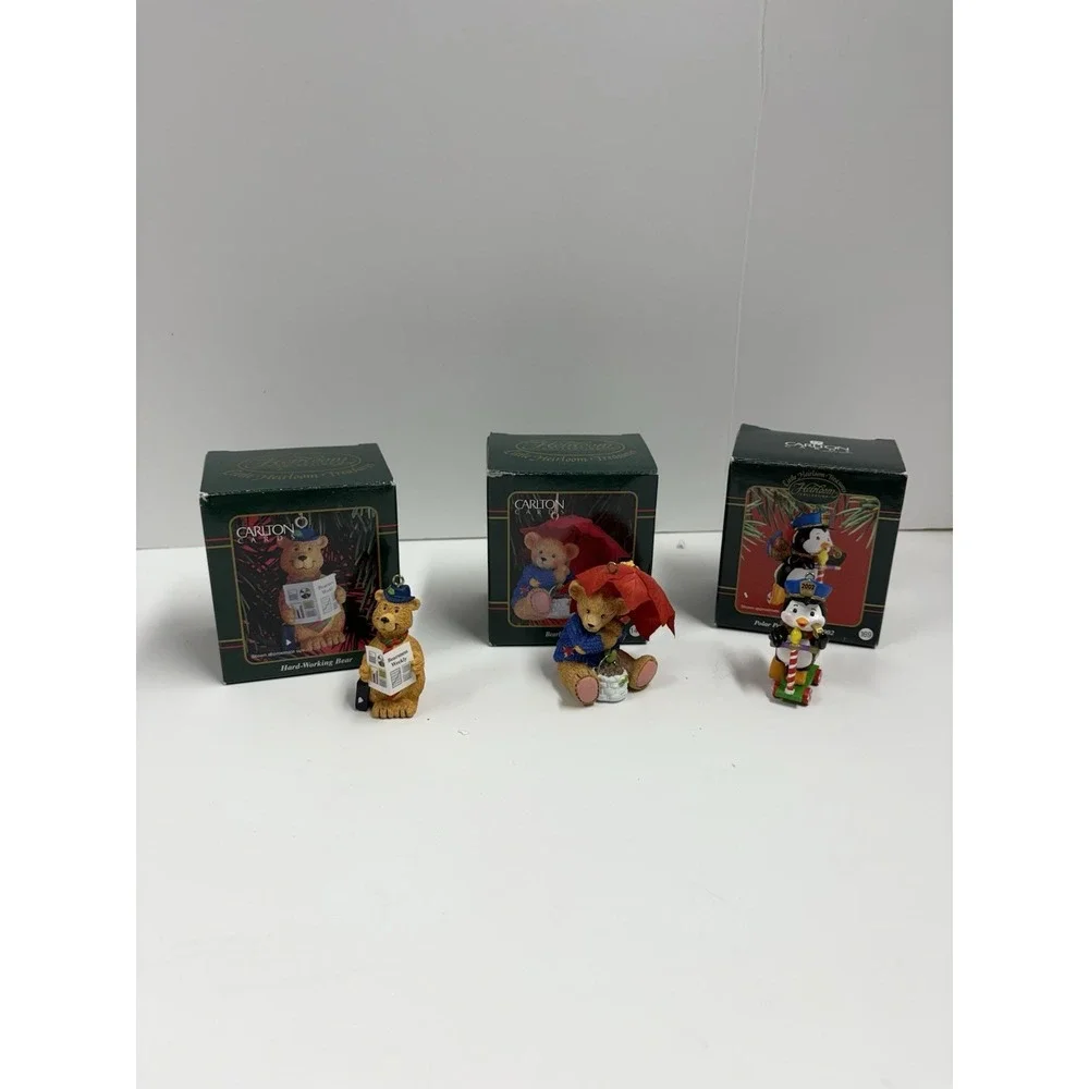 Lot of 3 Carlton Cards‎ Heirloom Collection Christmas Ornament
